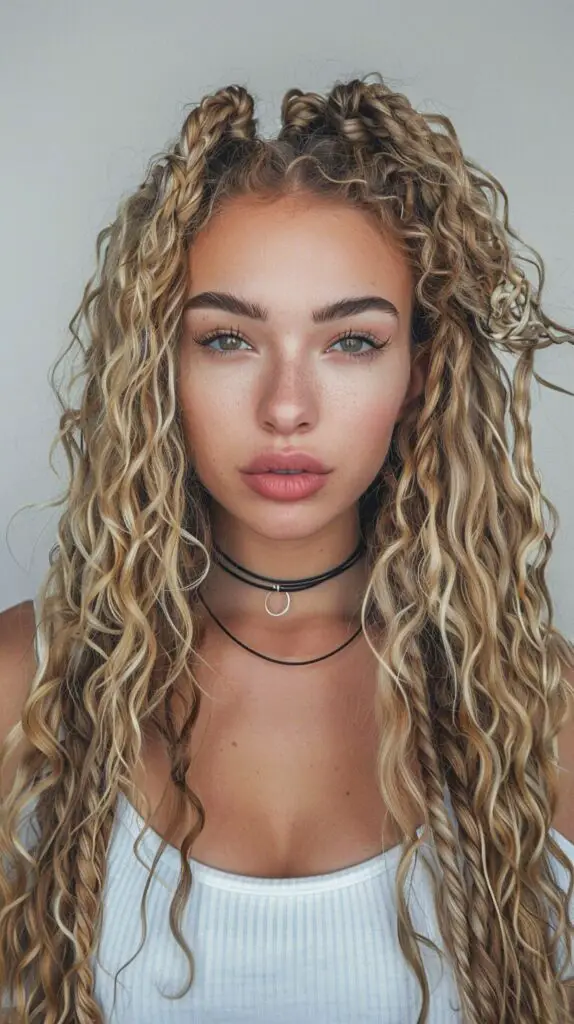 Braids Hairstyles with Curls