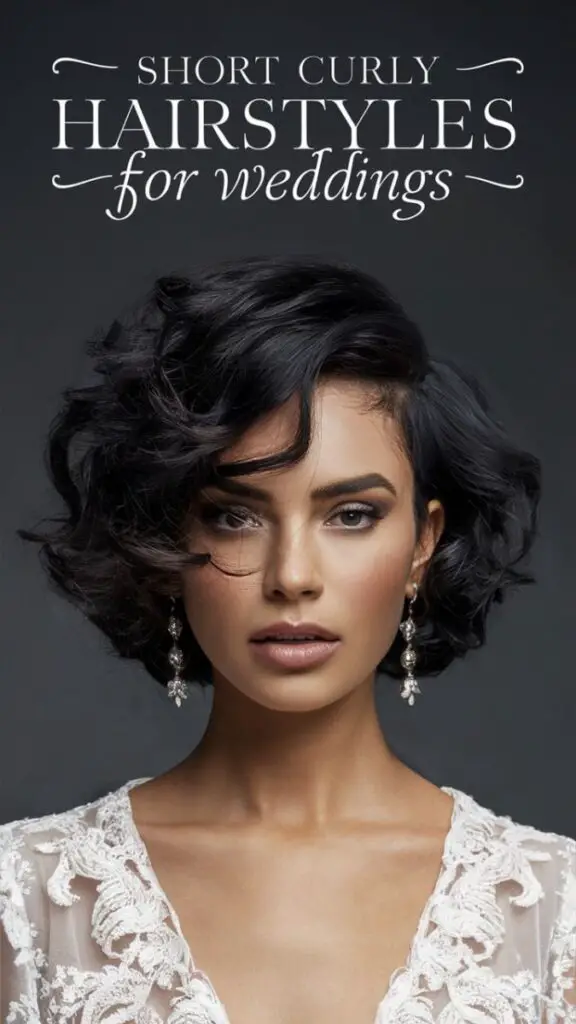 Stunning Short Curly Hairstyles for Weddings