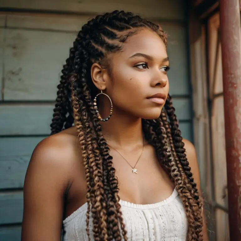 boho knotless braids extra curls