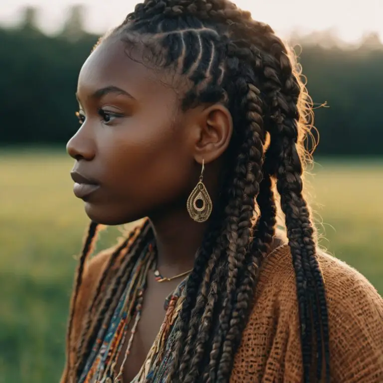 boho knotless braids peekaboo