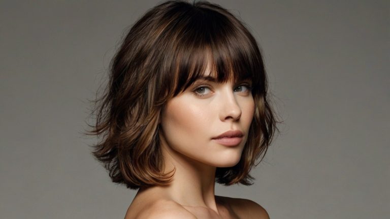 medium length hairstyles with bangs 2024