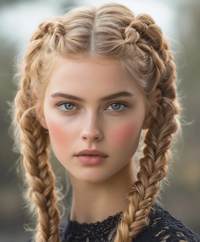 Elegant and Trendy Two Braids Hairstyles with Curls to Try Now