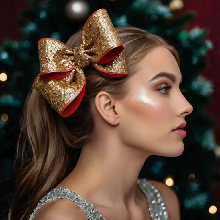 Sparkle This Season: 25 Stunning Christmas Hair Bow Styles with Glitter