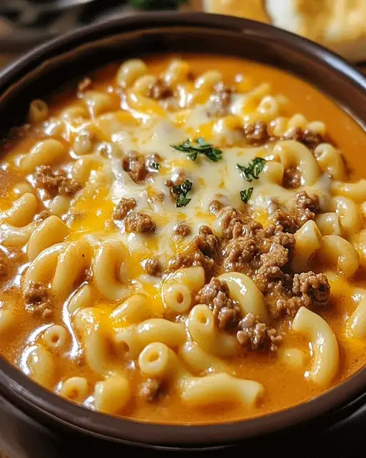 The Ultimate Comfort: One-Pot Macaroni Cheeseburger Soup